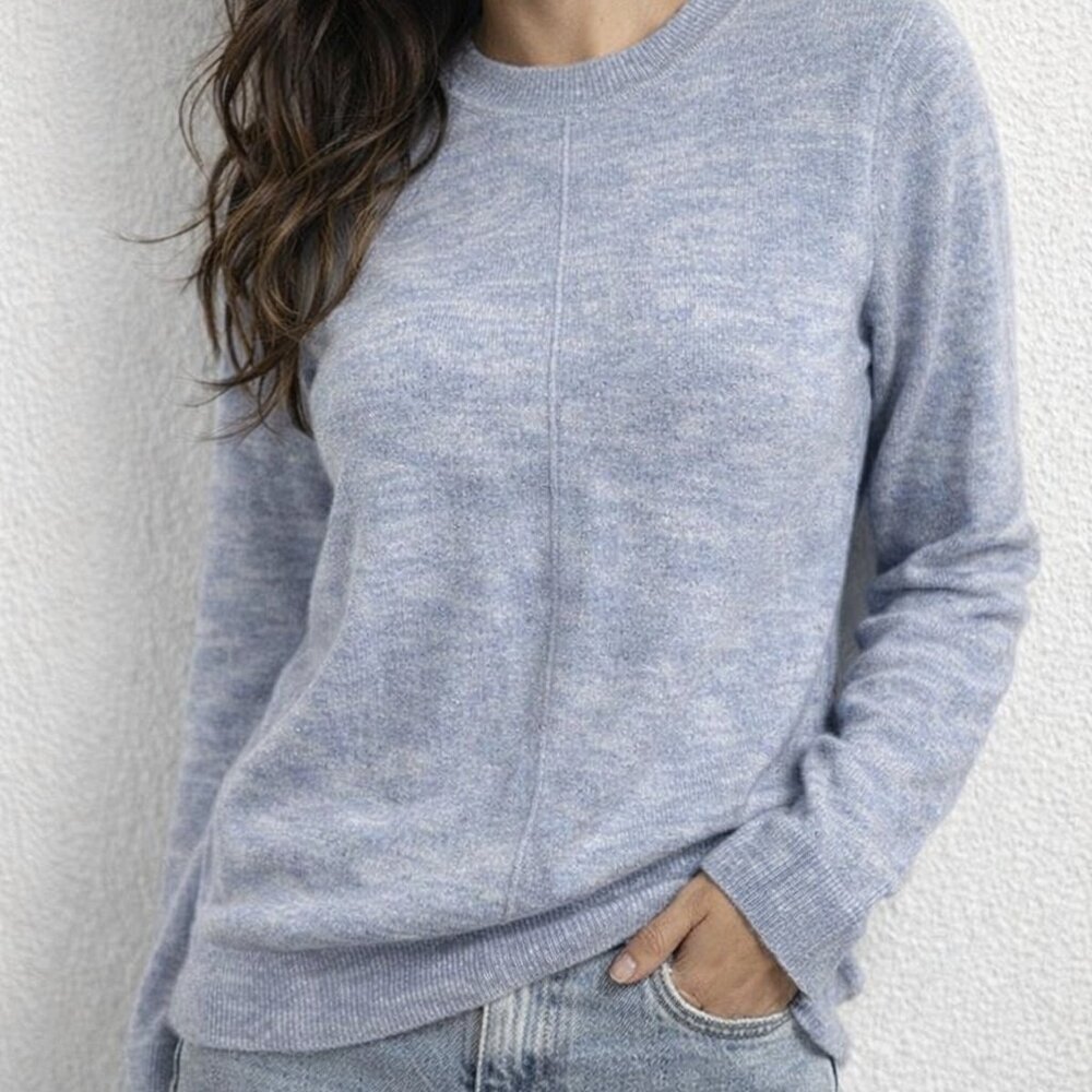 White + Warren 100% Cashmere super Soft size M Blue Crew Neck Sweater